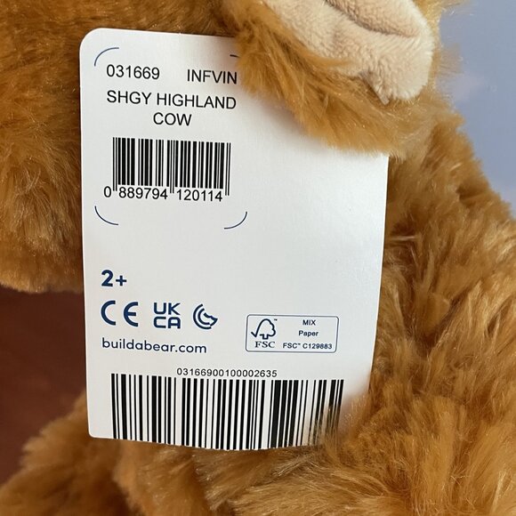 Build-A-Bear Shaggy Highland Cow Plush - Picture 7 of 9